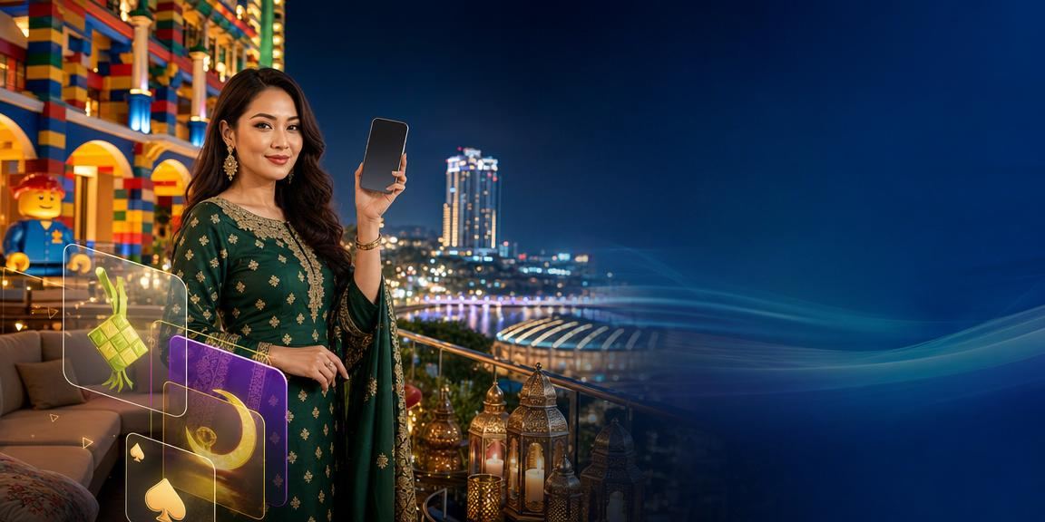 Paparan antara muka Poker Online di laman 975 dalam tema Hari Raya